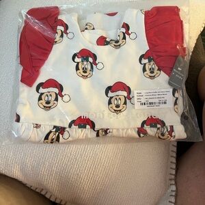 Baby Toddler Christmas Disney Mickey Mouse Holiday Dress with Red Santa